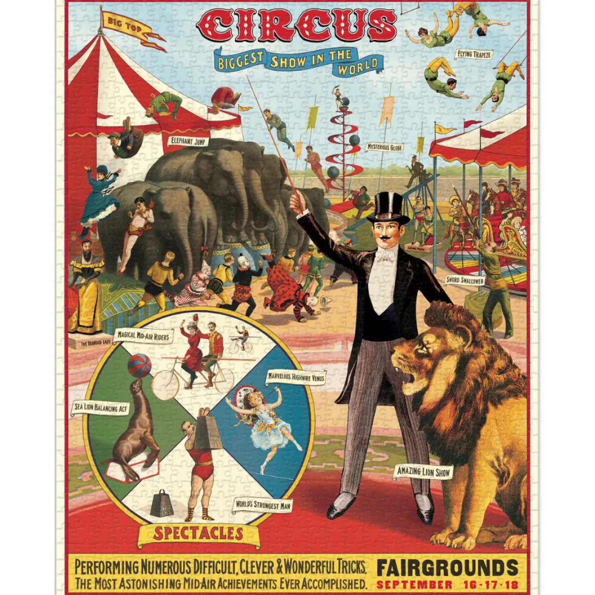 Cavallini & Co – Vintage Puzzle – Circus 1000 Piece Puzzle