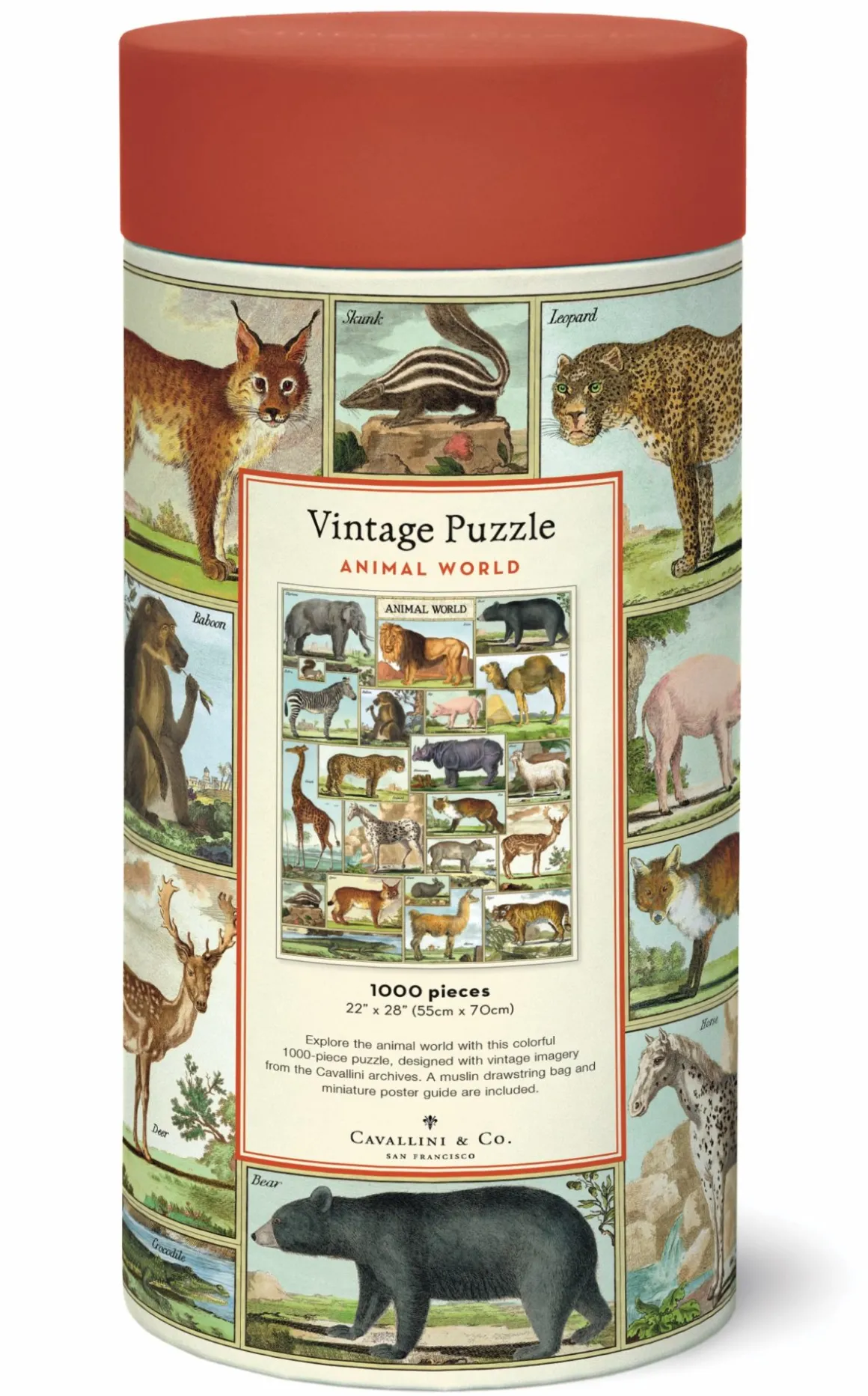 Cavallini & Co – Vintage Puzzle – Animal World 1000 Piece Puzzle