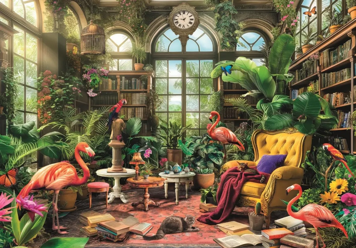 Clementoni – Greenhouse Library 1000 Piece Puzzle