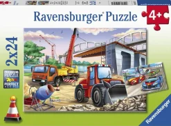 CONSTRUCTION & CARS 2 X 24 PIECE PUZZLE – RAVENSBURGER