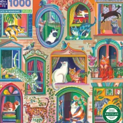 eeBoo – Cats in Windows 1000 Piece Puzzle