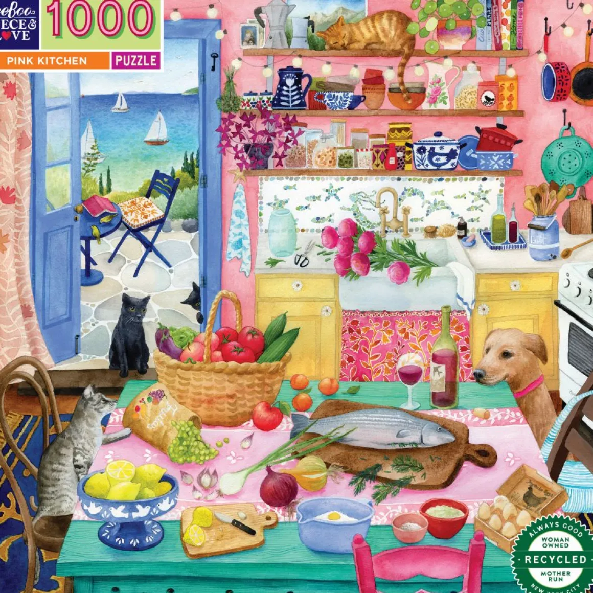 eeBoo – Pink Kitchen 1000 Piece Puzzle