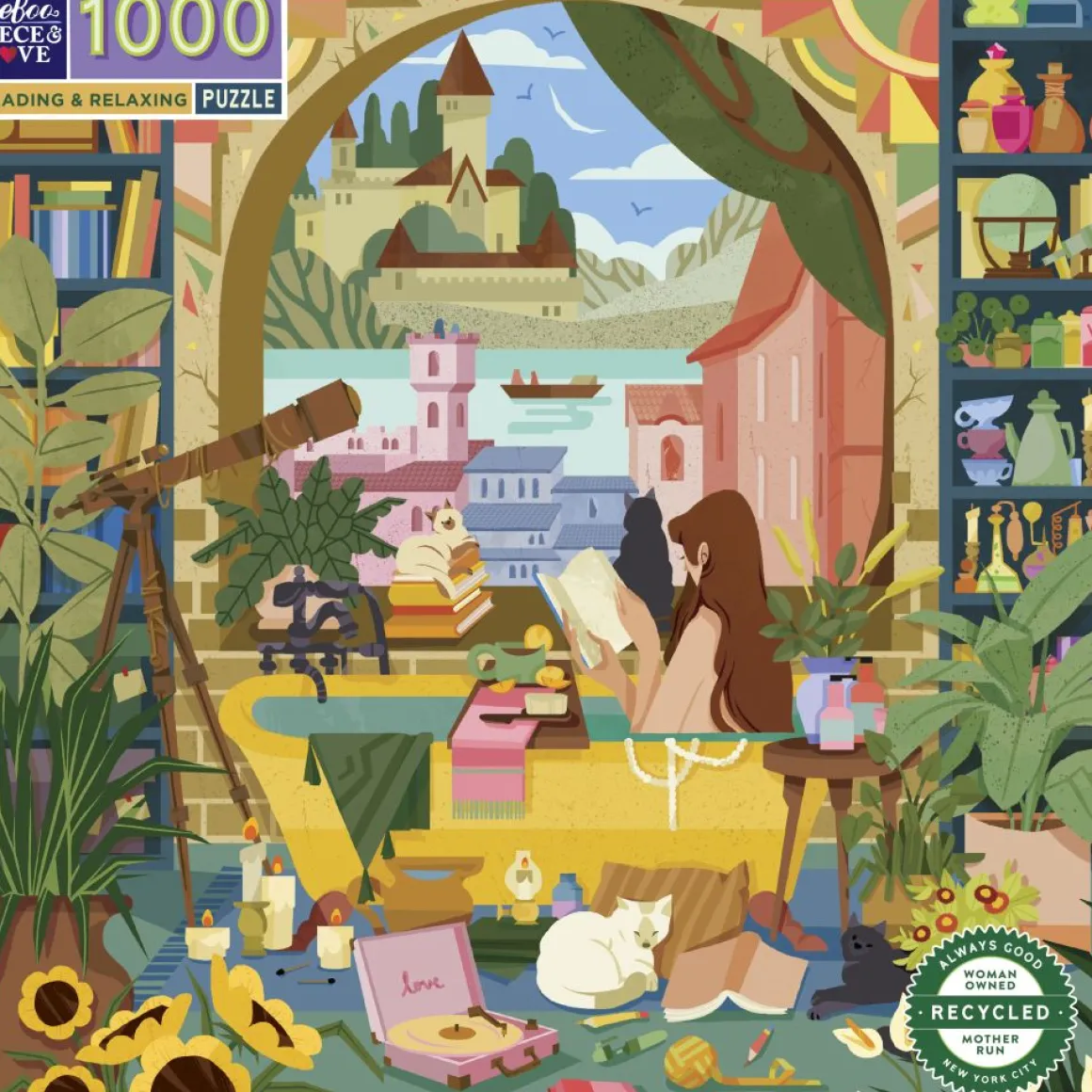 eeBoo – Reading and Relaxing 1000 Piece Jigsaw Puzzle