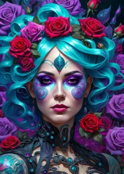 Enjoy – Gothic Flowers Portrait 1000 Piece Puzzle