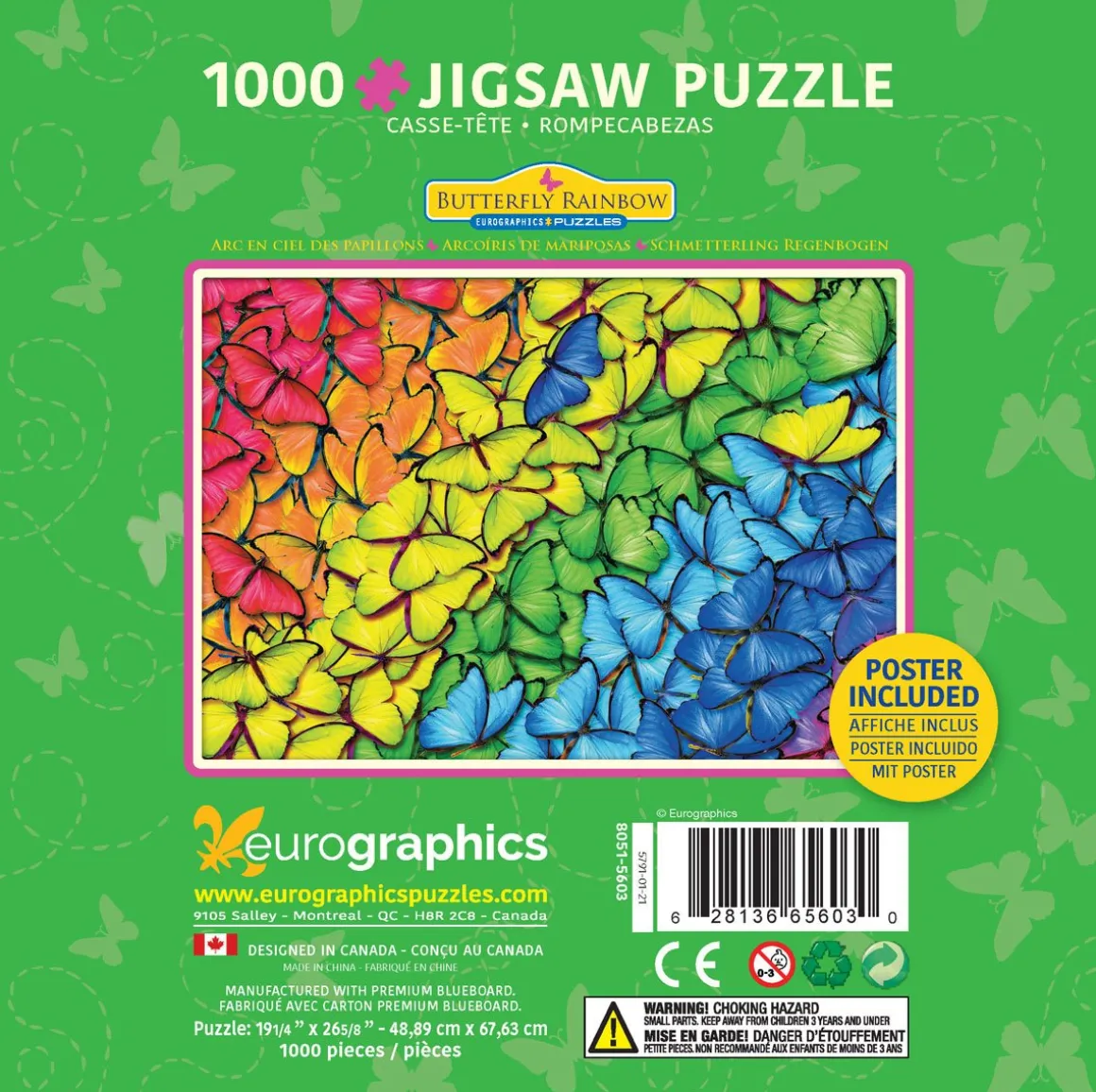 Eurographics – Puzzle in a Tin – Butterfly Rainbow 1000 Piece Puzzle
