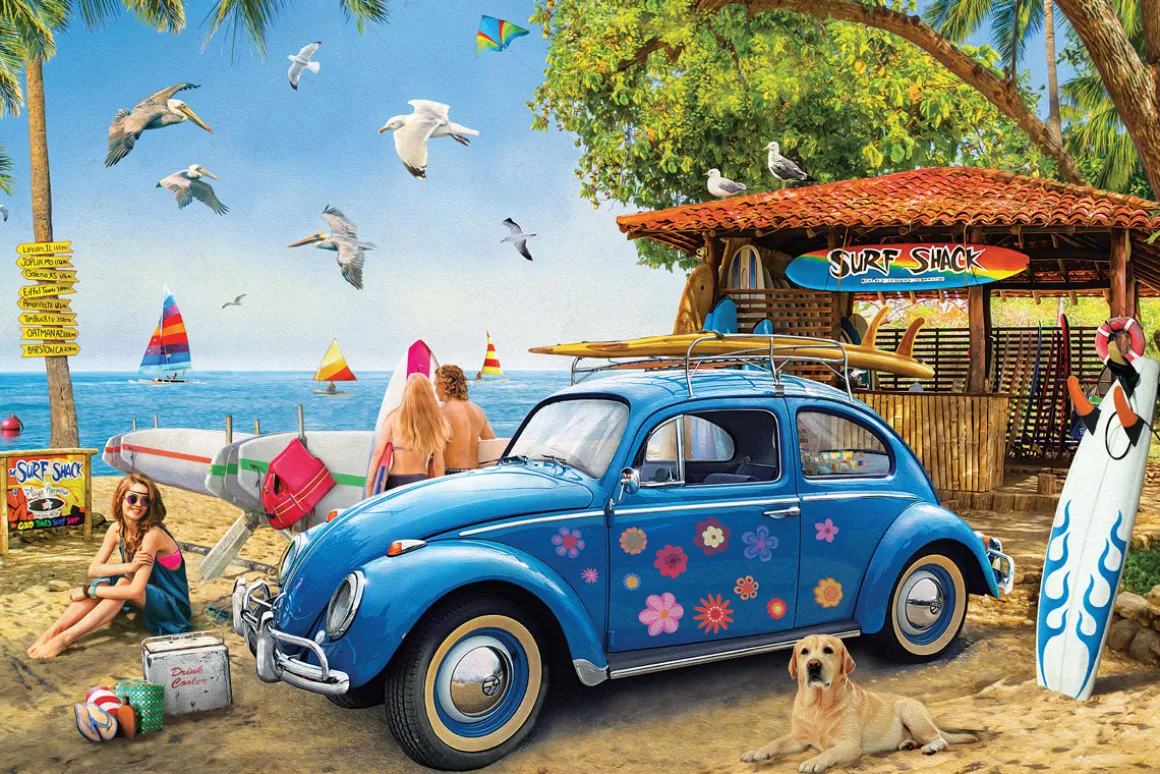 Eurographics – VW Beetle Surf Shack 1000 Piece Puzzle
