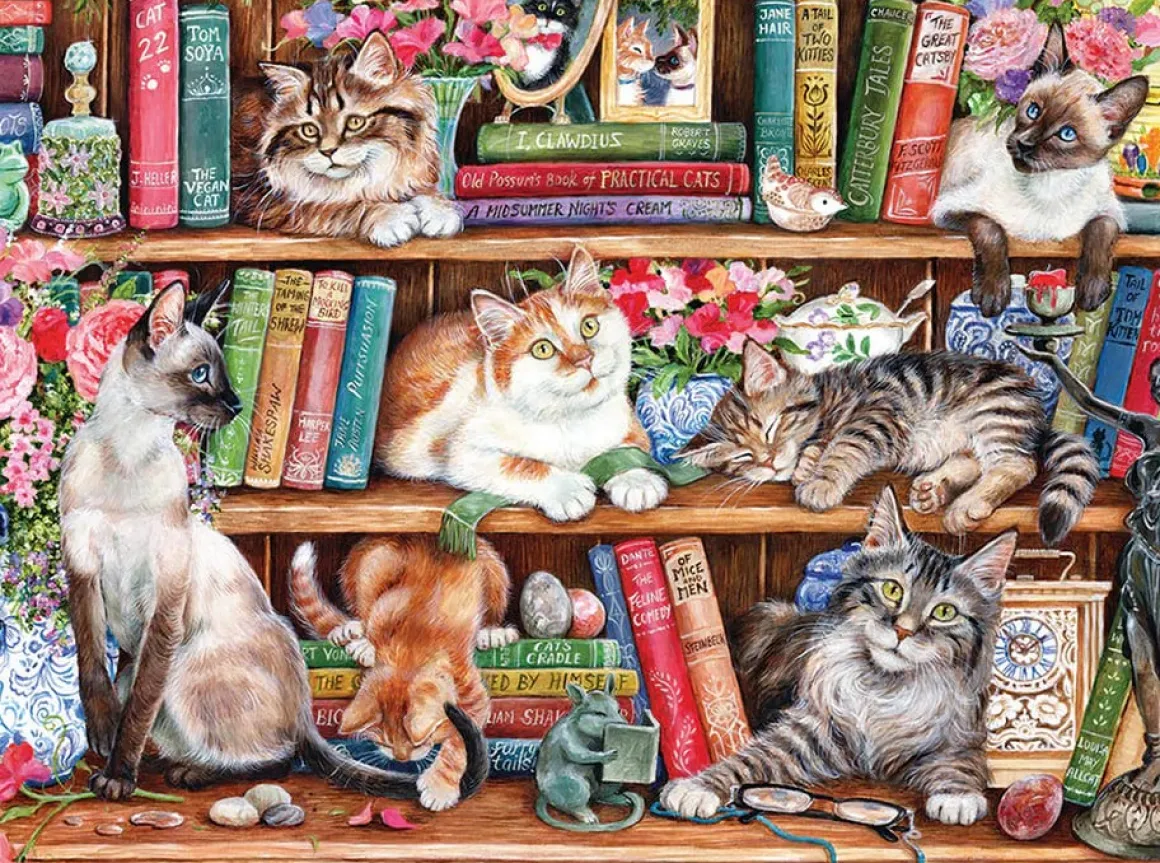 Gibsons – Puss Back in Books 500 XL Piece Puzzle