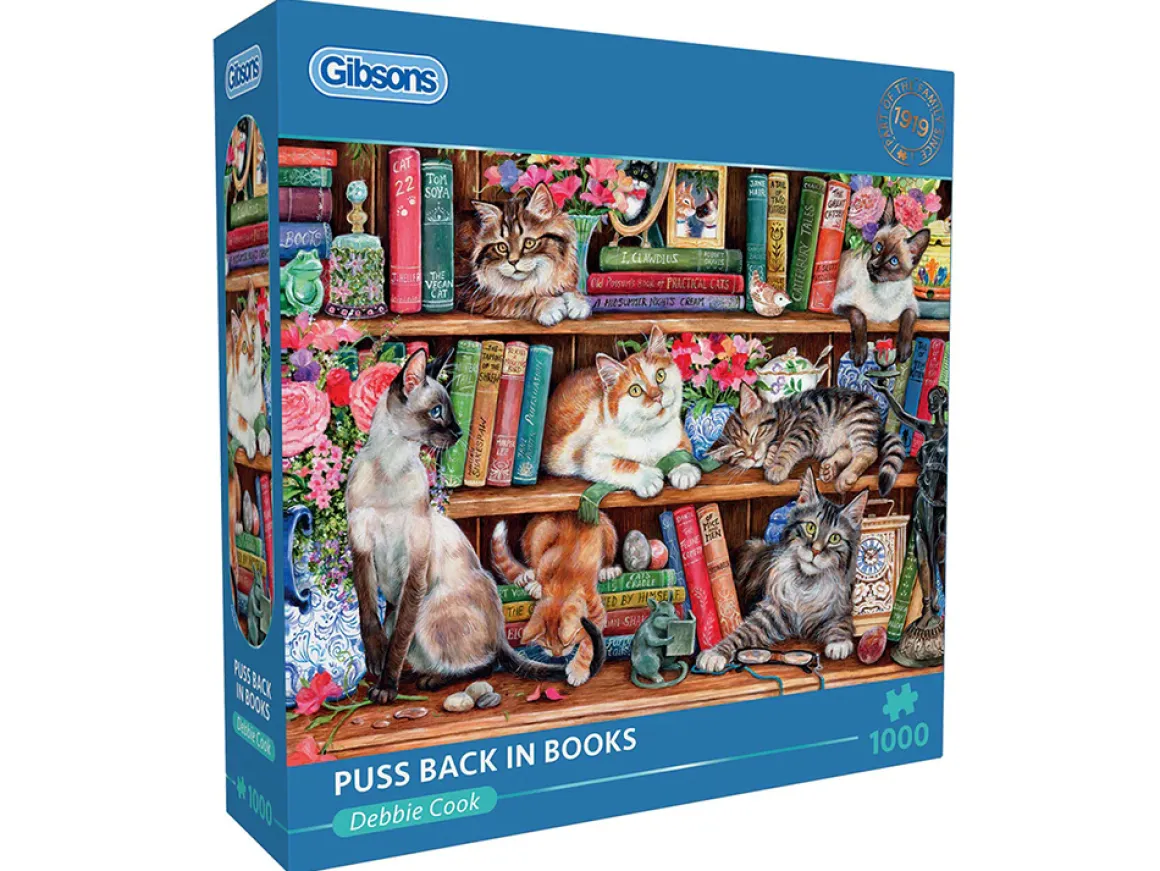 Gibsons – Puss Back in Books 1000 Piece Puzzle