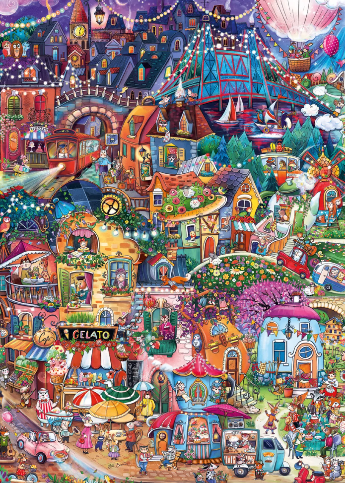 Heye – Happytown, Good Evening 1000 Piece Puzzle