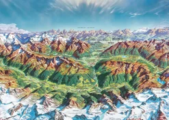 Heye – Map Art – Alpine Mountain World 2000 Piece Puzzle