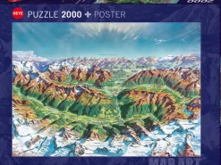 Heye – Map Art – Alpine Mountain World 2000 Piece Puzzle