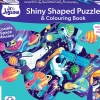 Hinkler – Cosmic Space Mission 100 Piece Shiny Shaped Puzzle & Colouring Book