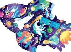 Hinkler – Cosmic Space Mission 100 Piece Shiny Shaped Puzzle & Colouring Book