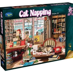 Holdson – Cat Napping – Bookshop Cat 1000 Piece Puzzle
