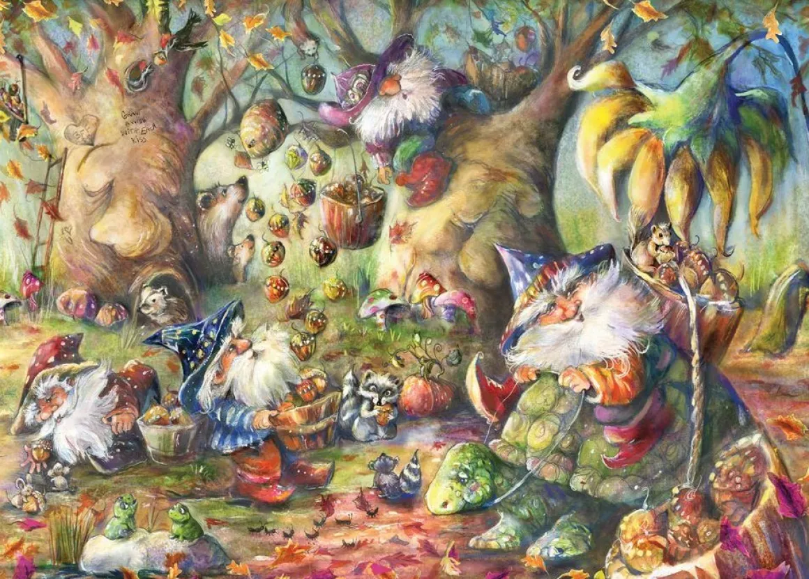Holdson – Chillin’ with my Gnomies – Autumn Acorn Gathering 1000 Piece Puzzle