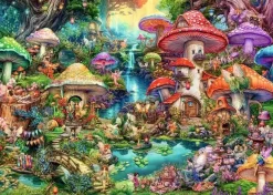 Holdson Wispwing Willows Merry Mushroom Village Picnic 1000 Piece Puzzle