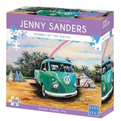 Jenny Sanders – Green Kombi Ute 1000 Piece Jigsaw Puzzle – Blue Opal