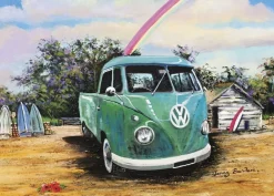 Jenny Sanders – Green Kombi Ute 1000 Piece Jigsaw Puzzle – Blue Opal