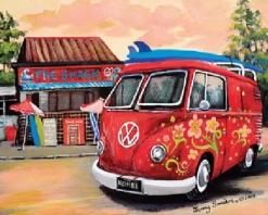 Jenny Sanders – The Shack Kombi 1000 Piece Jigsaw Puzzle – Blue Opal