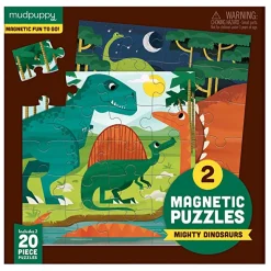 Mudpuppy – Magnetic Puzzles – Mighty Dinosaurs 2 x 20 Piece