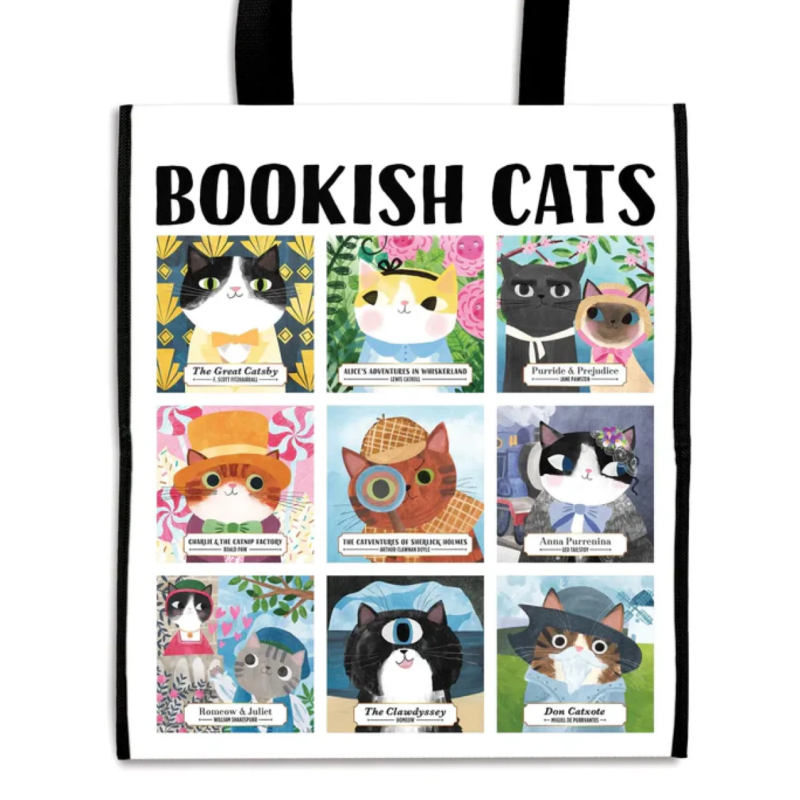 Mudpuppy – Reusable Shopping Bag, Bookish Cats