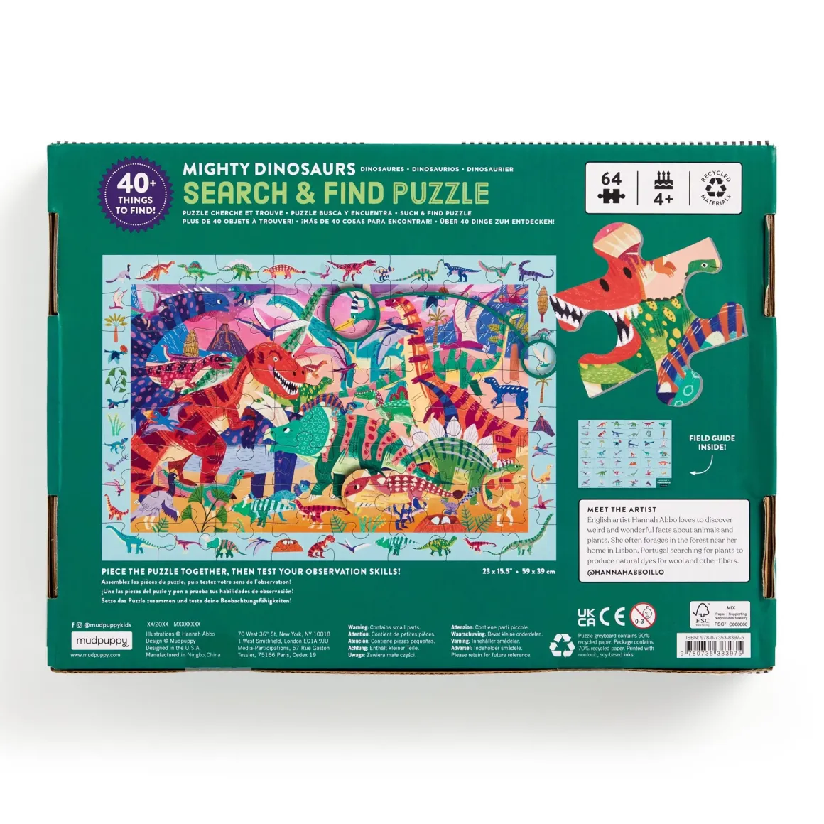 Mudpuppy – Search and Find – Mighty Dinosaur 64 Piece Puzzle