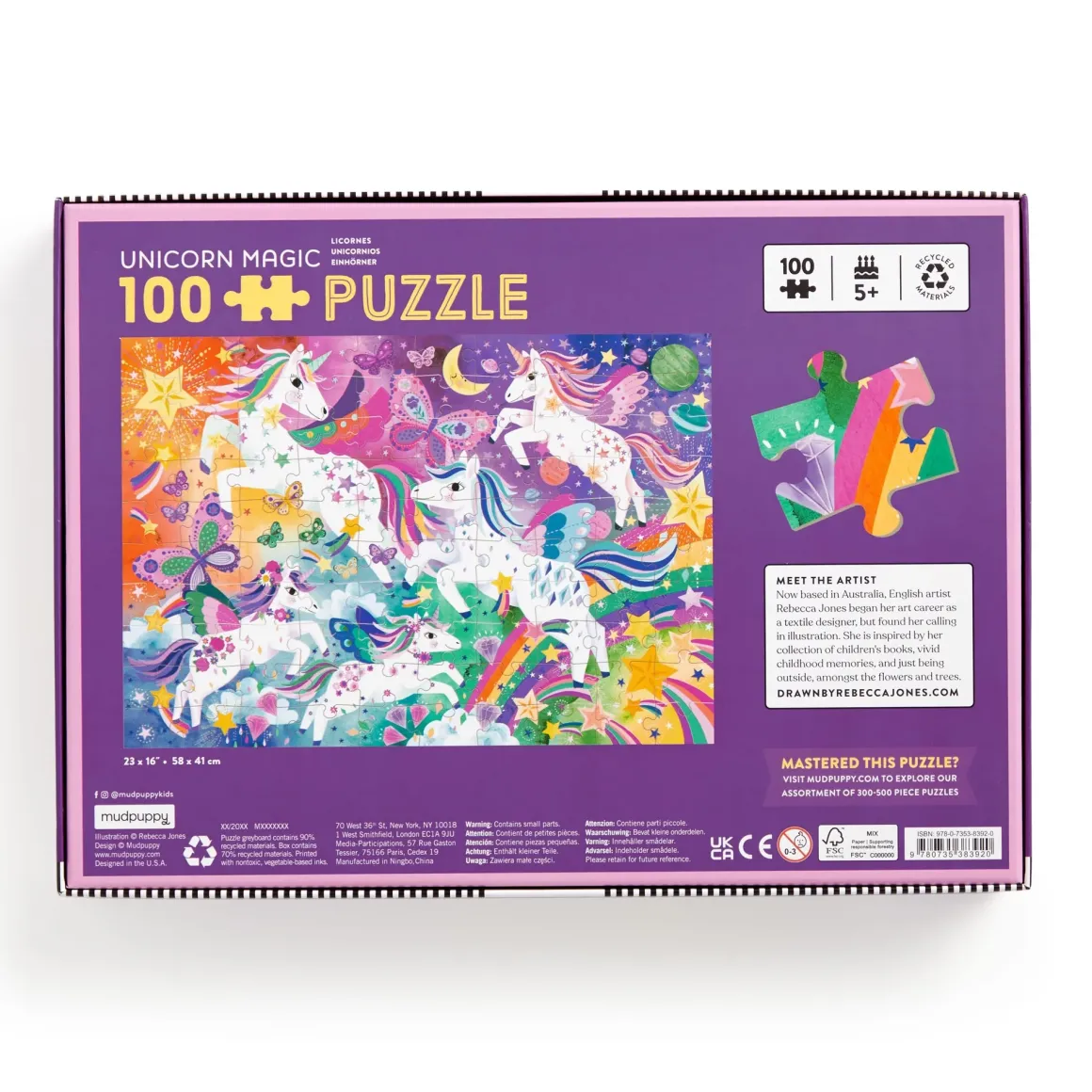Mudpuppy – Unicorn Magic 100 Piece Puzzle