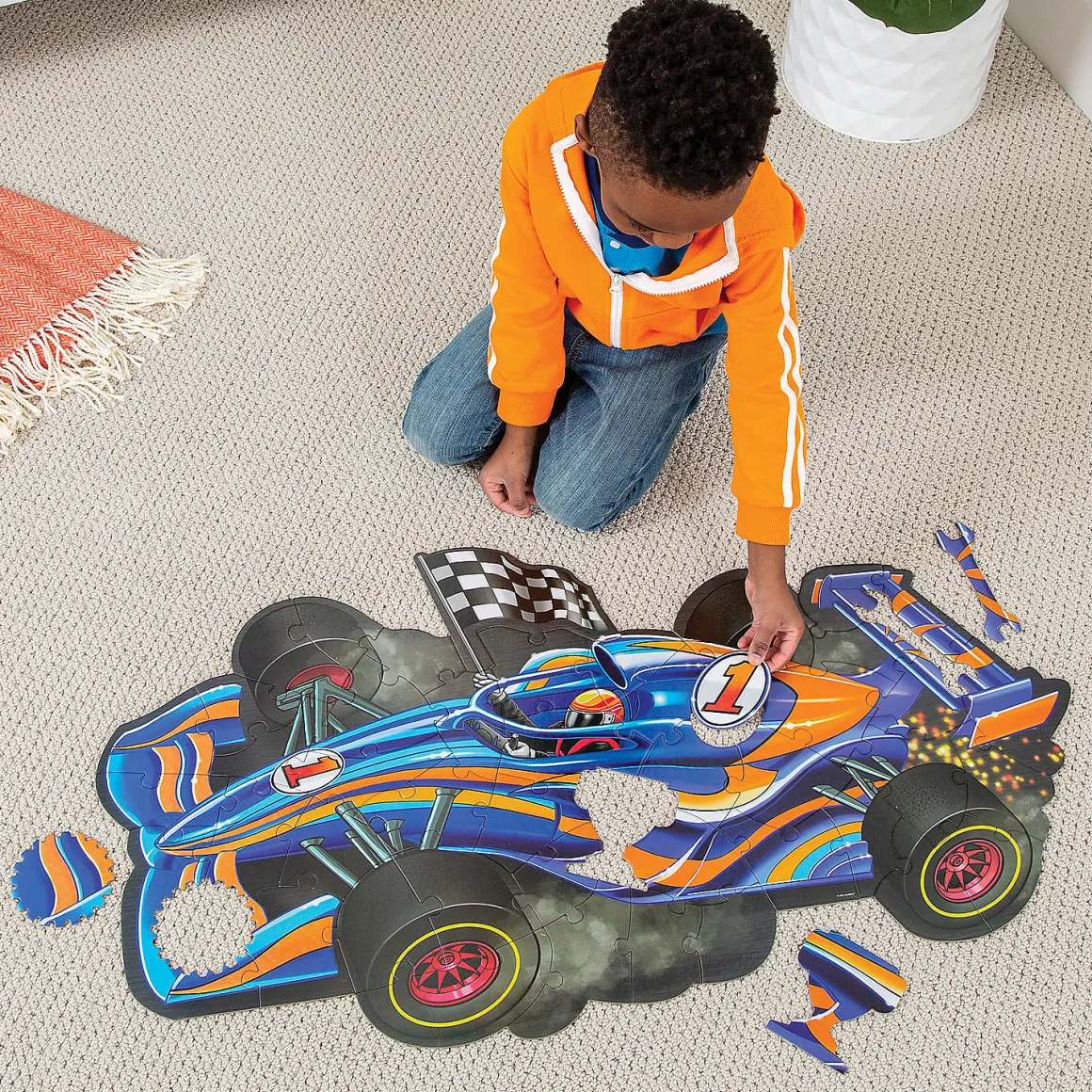 Peaceable Kingdom – Race Car 48 Piece Floor Puzzle