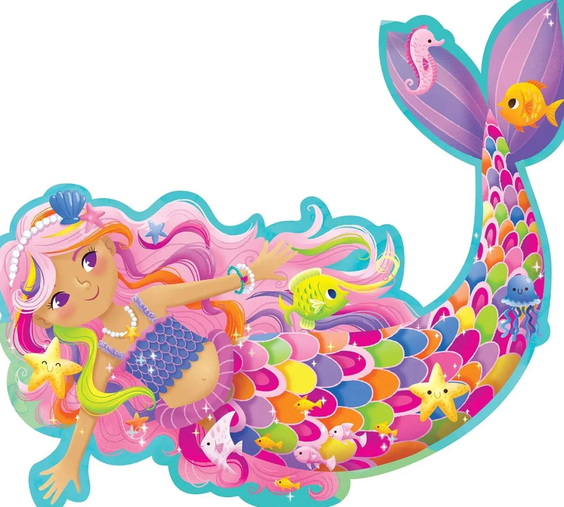 Peaceable Kingdom – Shimmery Magical Mermaid 41 Piece Floor Puzzle