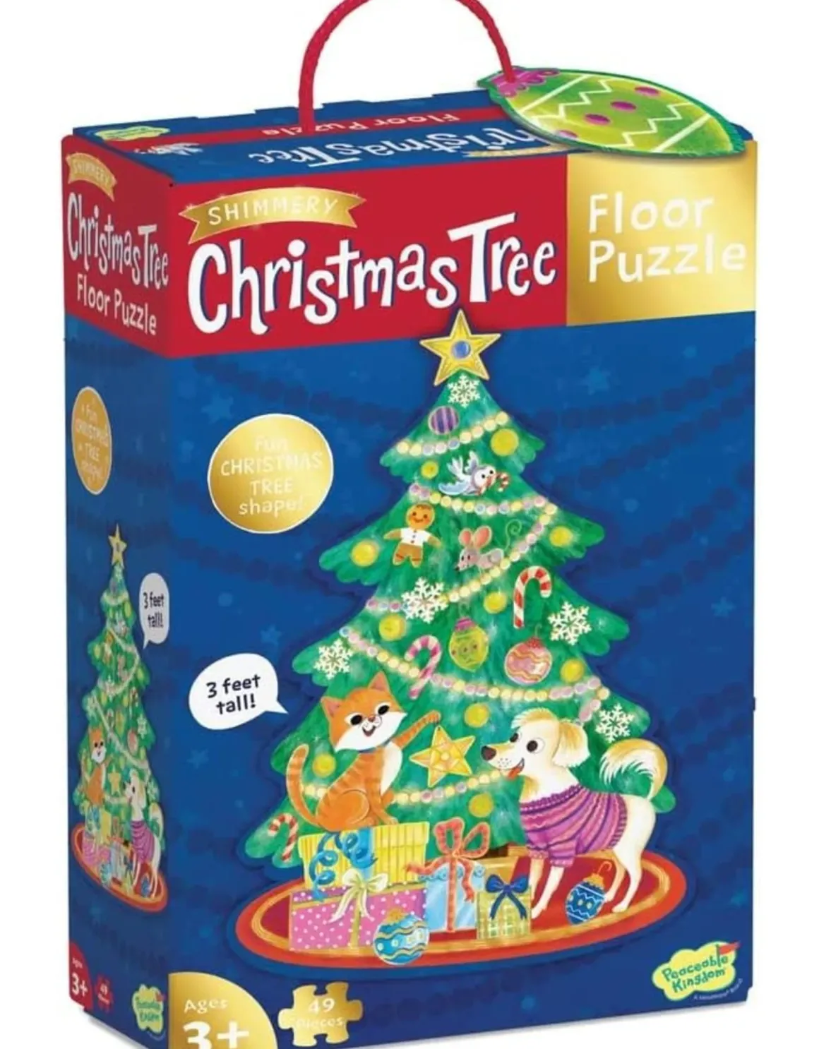 Peaceable Kingdom – Shimmery Christmas Tree 49 Piece Floor Puzzle