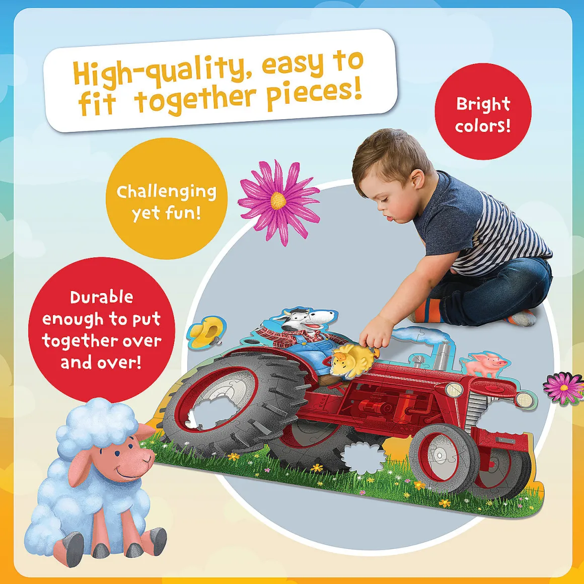Peaceable Kingdom – Tractor 47 Piece Floor Puzzle