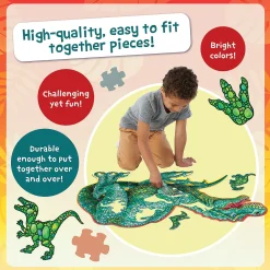 Peaceable Kingdom -Shiny Dinosaur 51 Piece Floor Puzzle