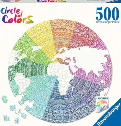 Ravensburger – Circle of Colors Mandala, 500 Piece Round Puzzle