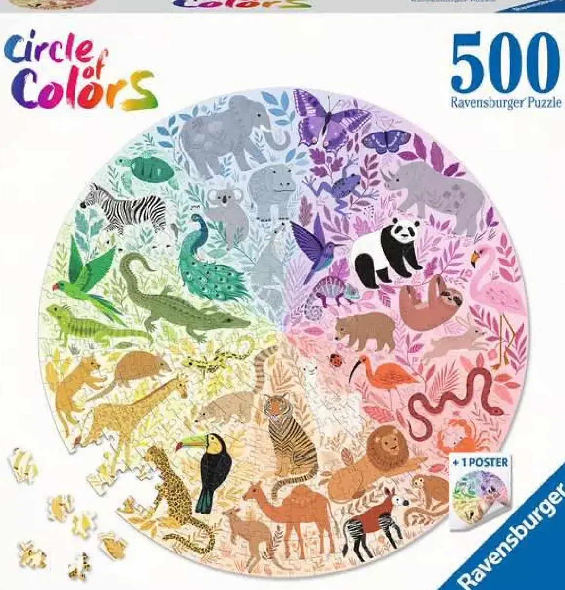 Ravensburger – Circle of Colors Animals 500 Piece Round Puzzle