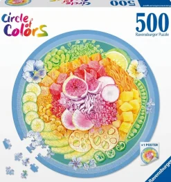 Ravensburger – Circle of Colors Poke Bowl, 500 Piece Round Puzzle