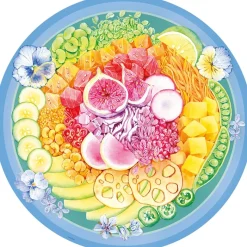 Ravensburger – Circle of Colors Poke Bowl, 500 Piece Round Puzzle