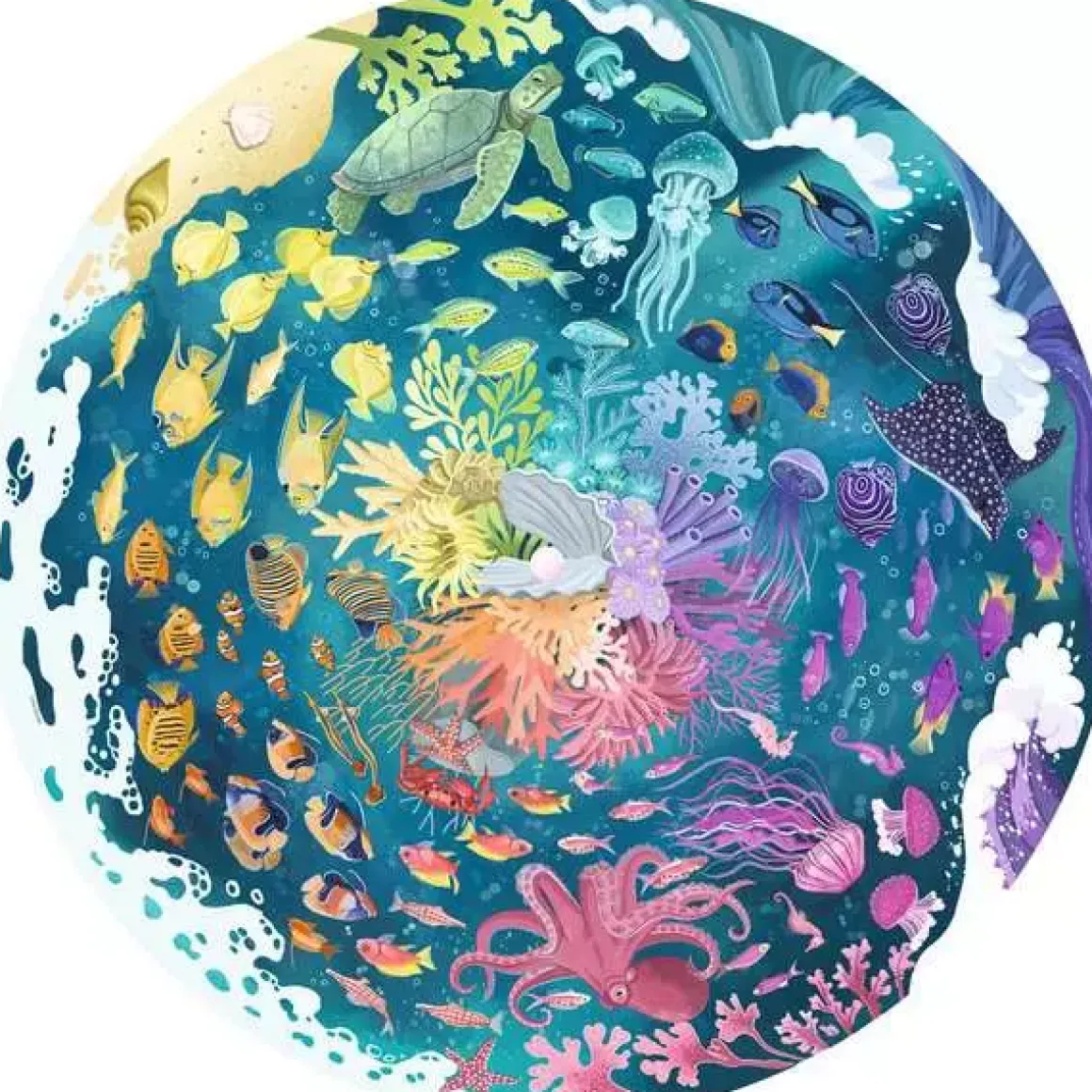 Ravensburger – Circle of Colors Ocean, 500 Piece Round Puzzle