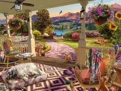 Ravensburger – Cozy Front Porch 750 Large Piece Format Puzzle