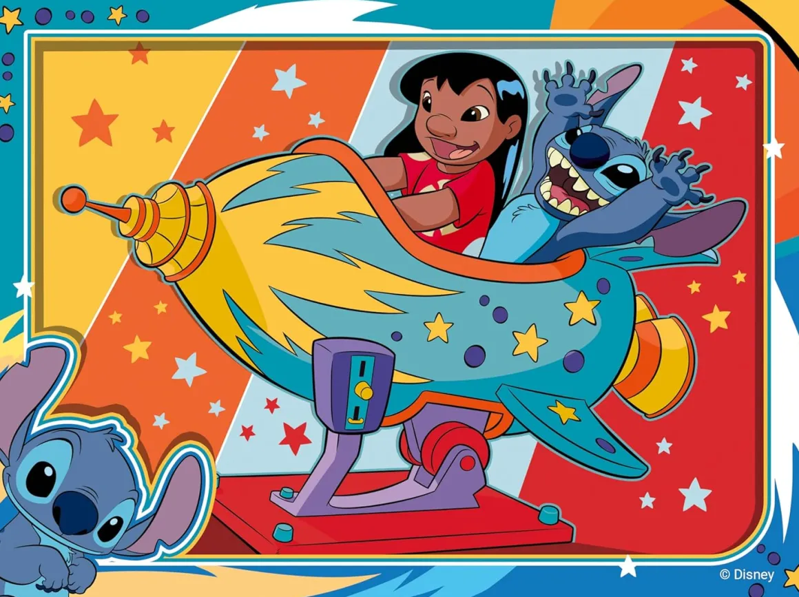 Ravensburger – Disney Stitch, Vacay Mode 4 in a Box Puzzle Set