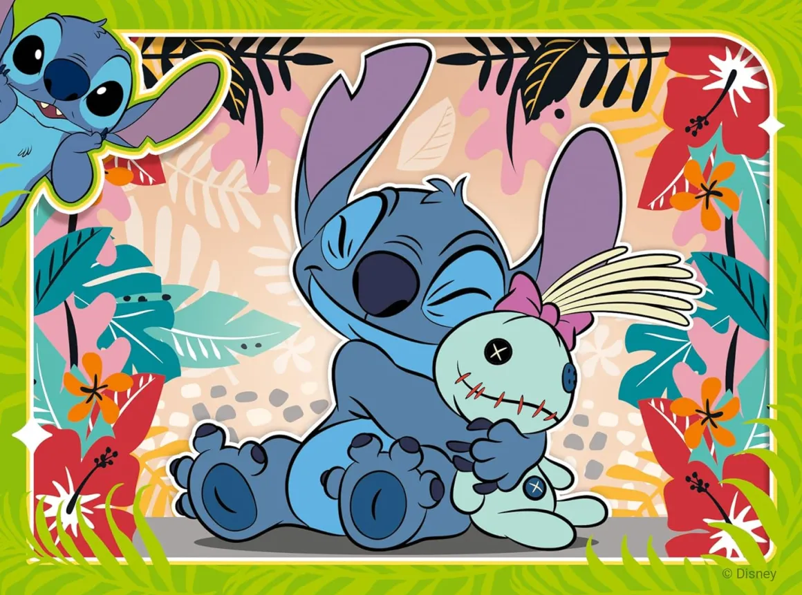 Ravensburger – Disney Stitch, Vacay Mode 4 in a Box Puzzle Set