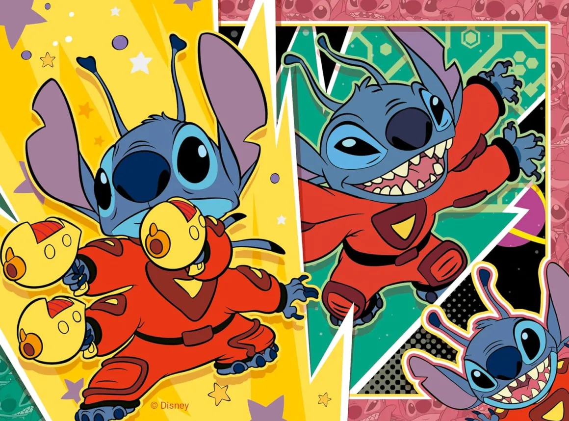 Ravensburger – Disney Stitch, Vacay Mode 4 in a Box Puzzle Set
