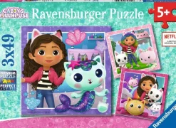 Ravensburger – Gabby’s Dollhouse – It’s a Meow Time 3 x 49 Piece Puzzle