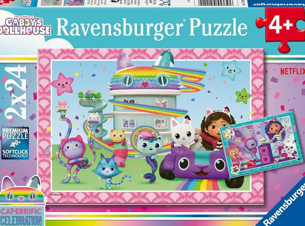 Ravensburger – Gabby’s Dollhouse, Ready to Party 2 X 24 Piece Puzzle