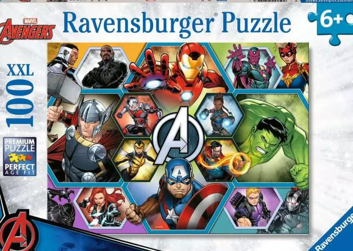 Ravensburger – Marvel Avengers, Earths Mightiest Heroes 100 Piece Puzzle