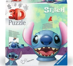 Ravensburger 3D Puzzle Ball, Disney Stitch with Ears 72 Pieces