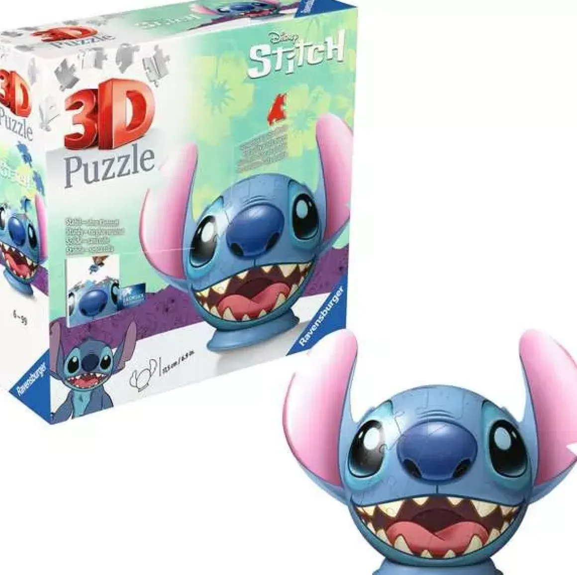 Ravensburger 3D Puzzle Ball, Disney Stitch with Ears 72 Pieces