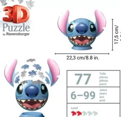 Ravensburger 3D Puzzle Ball, Disney Stitch with Ears 72 Pieces