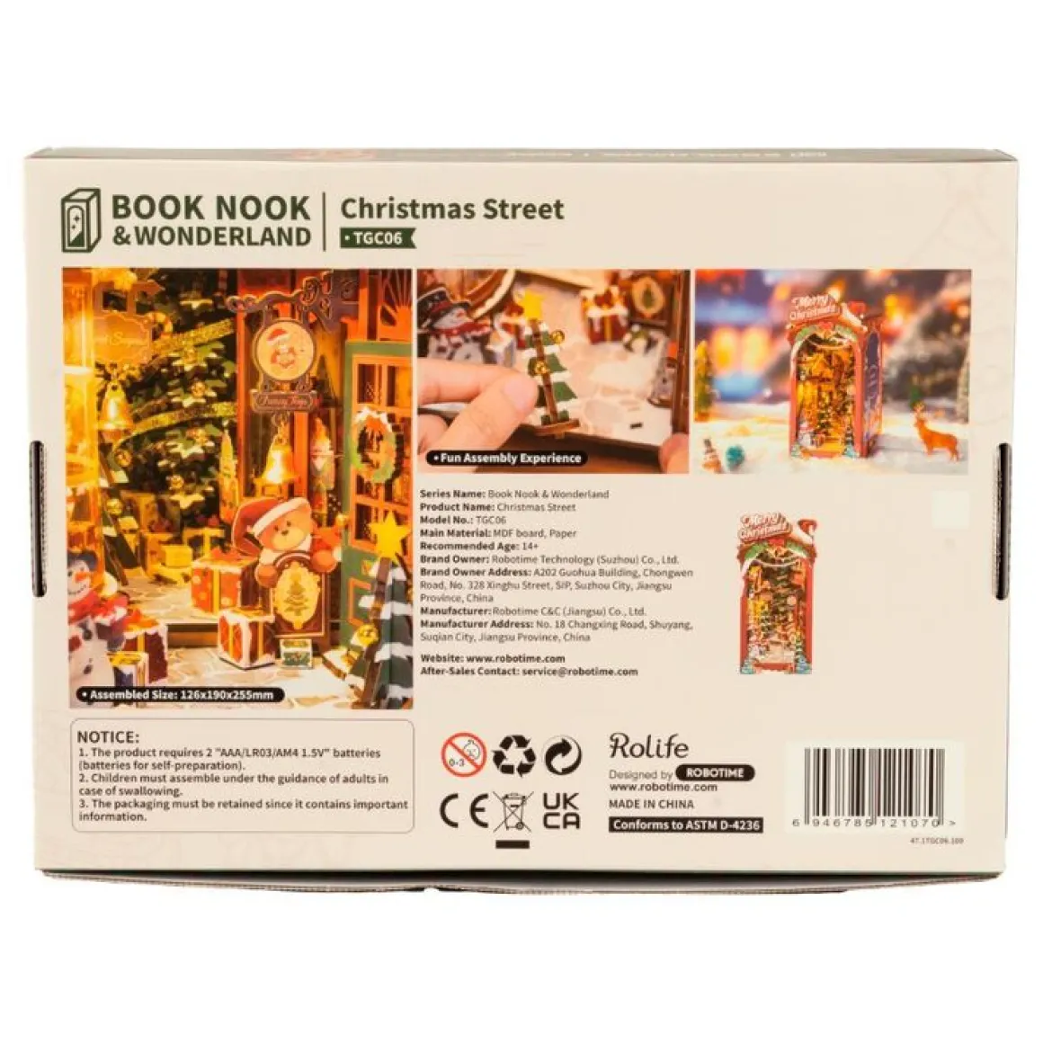 Robotime – DIY Bookends Kit – Christmas Street