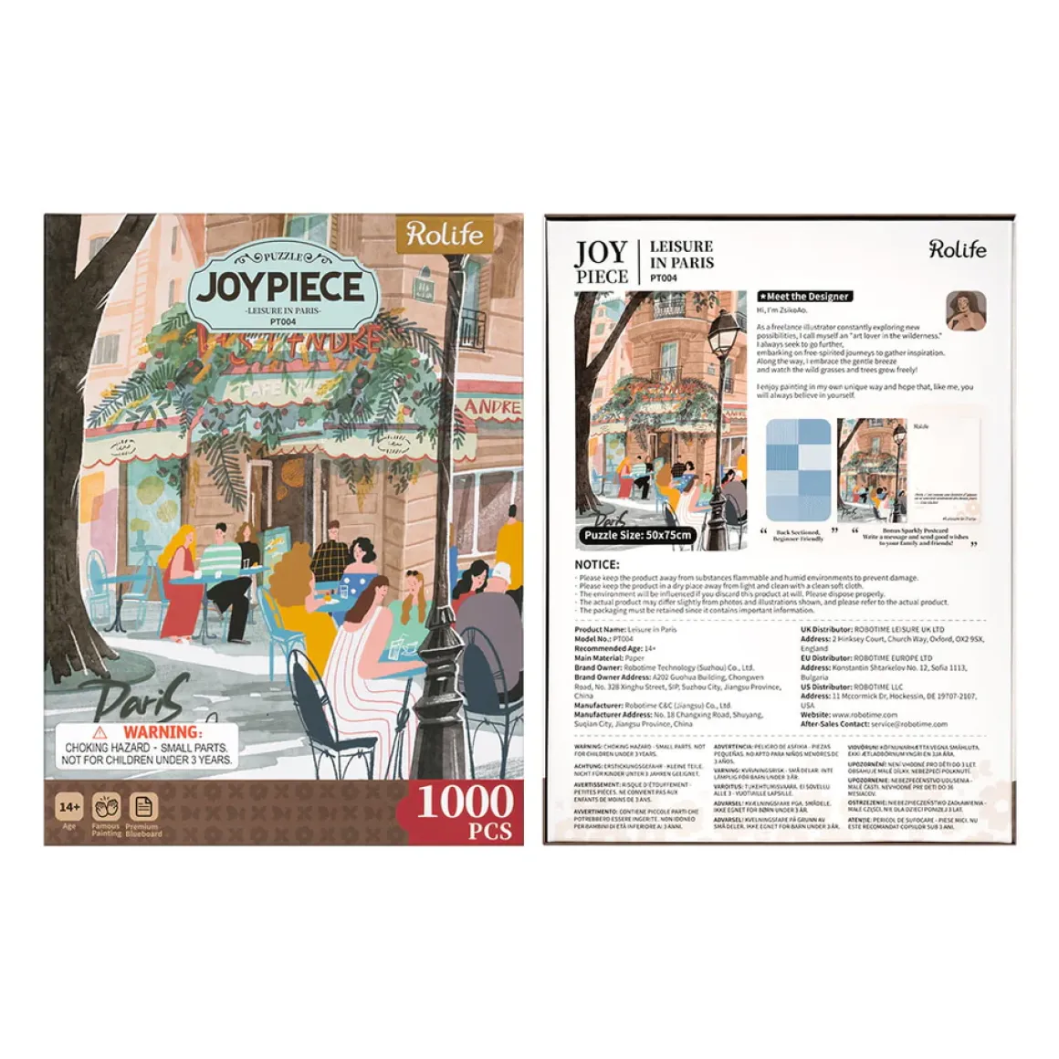 Robotime Rolife – Leisure in Paris 1000 Piece Puzzle