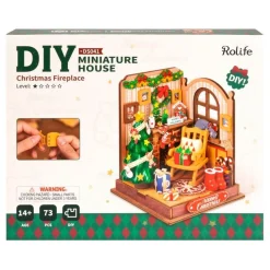 Robotime Rolife DIY Miniature House Christmas Fireplace